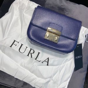 NWT blue FURLA crossbody bag with dustbag/box